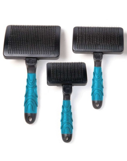 Blue - MGT Self-cleaning slicker brush M Blu - Medium