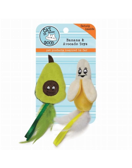 CIG Banana & Avocado Catnip Toy 2pk