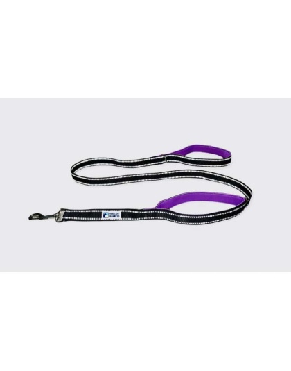 Purple - Headlight Harness Double Handle Reflective Leash - 6ft