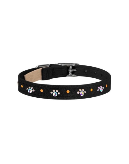 Black - Susan Lanci Designs Crystal Paws Collar - Large