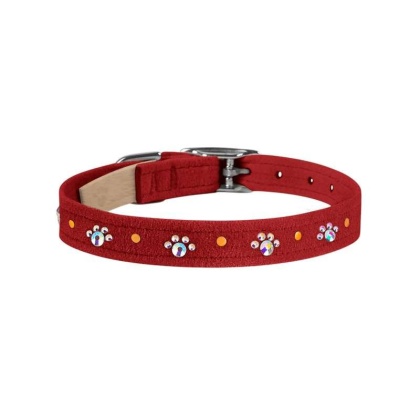 Red - Susan Lanci Designs Crystal Paws Collar - XL