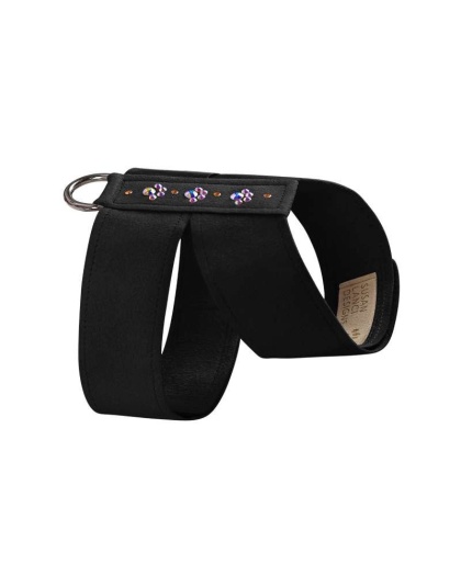 Black - Susan Lanci Designs Crystal Paws Tinkie Harness - XS