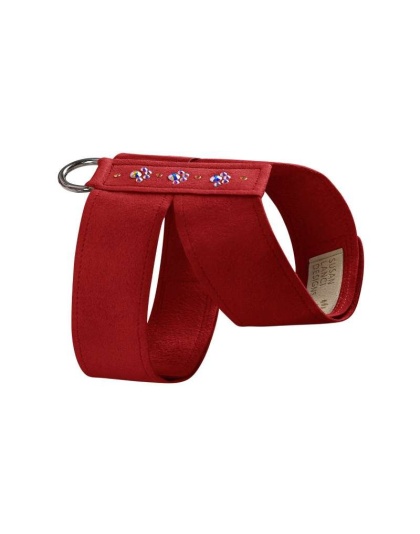 Red - Susan Lanci Designs Crystal Paws Tinkie Harness - Large