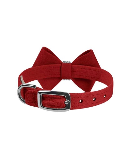 Red - Susan Lanci Designs Nouveau Bow Collar - XS