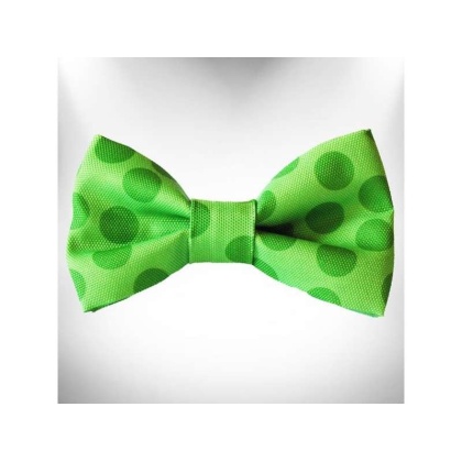 Green - Polka Dot Dog - Monotone Bow Tie