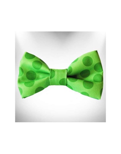 Green - Polka Dot Dog - Monotone Bow Tie