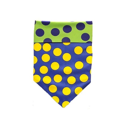 Blue/Green/Yellow Dots - Reversible Sport Bandanas  - Large