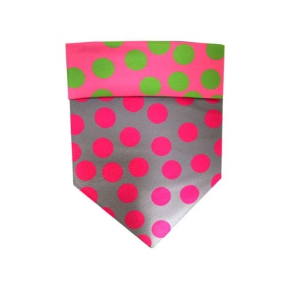 Pink/Grey/Green Dots - Reversible Sport Bandanas  - Small