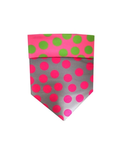 Pink/Grey/Green Dots - Reversible Sport Bandanas  - Small