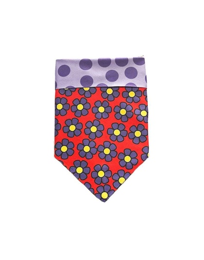 Purple Dots/Daisies - Reversible Sport Bandanas  - Large