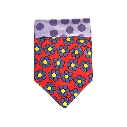 Purple Dots/Daisies - Reversible Sport Bandanas  - Small