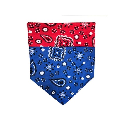 Red/Blue Paisley - Reversible Sport Bandanas  - Large