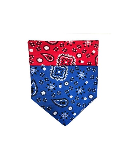 Red/Blue Paisley - Reversible Sport Bandanas  - Large