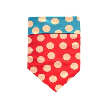 Tan/Red/Turq. Dot - Reversible Sport Bandanas  - Small