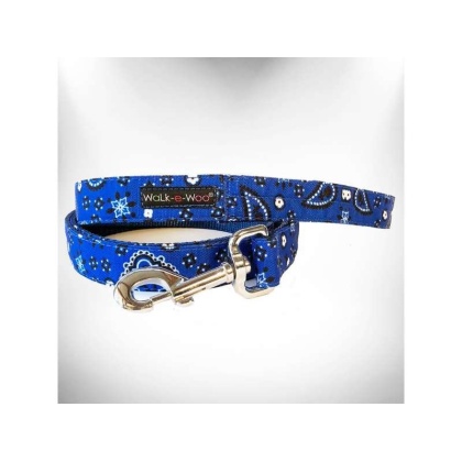 Blue - Bandana Dog Leads  - REGULAR Lead 1" width- 5' length