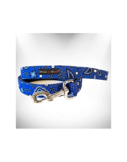 Blue - Bandana Dog Leads  - REGULAR Lead 1" width- 5' length