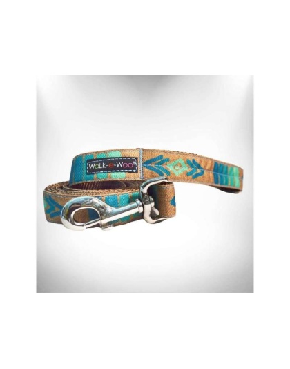 Tribal Teal  - Dog Leash - REGULAR 1" width- 5' long