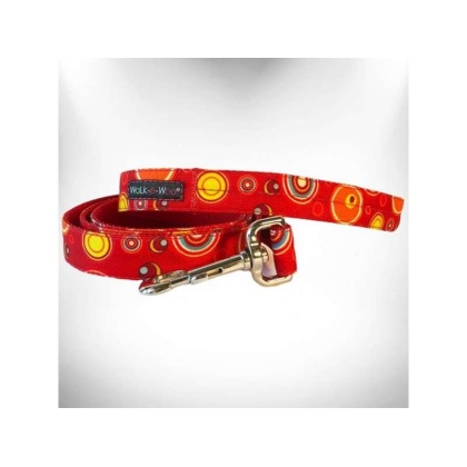 Red - Martini Dog Leads  - REGULAR Lead 1" width- 5' length