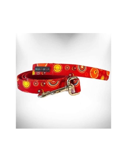 Red - Martini Dog Leads  - REGULAR Lead 1" width- 5' length