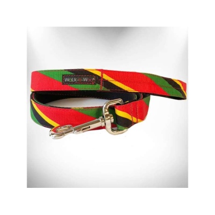 Rasta  - Stripes Dog Leash - REGULAR 1" width- 5' long