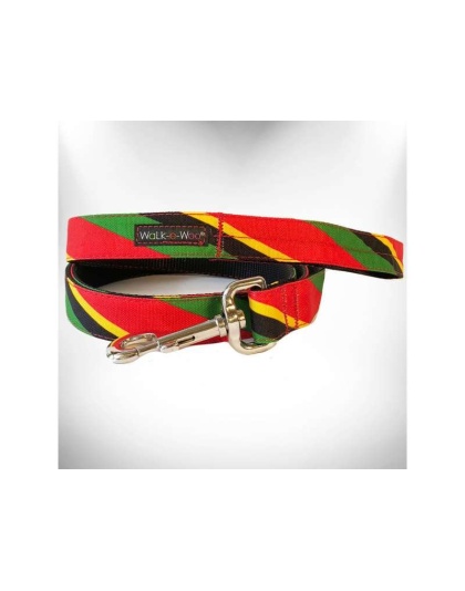 Rasta  - Stripes Dog Leash - REGULAR 1" width- 5' long