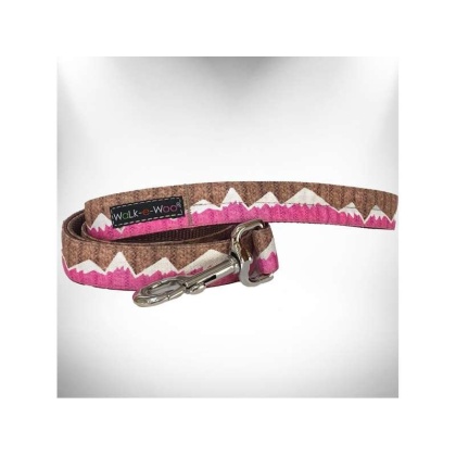 Pink  - Snowcap Mountain Dog Leash - REGULAR 1" width- 5' long