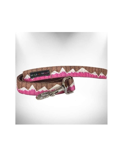 Pink  - Snowcap Mountain Dog Leash - REGULAR 1" width- 5' long