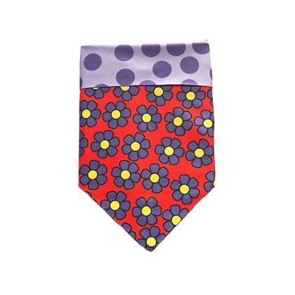 Purple Dots/Daisies - Sport Bandana  - Small