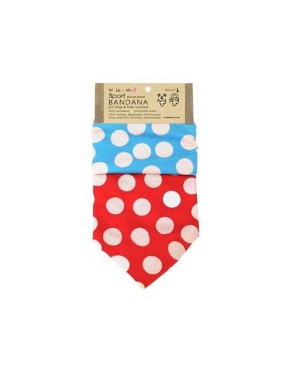 DOT Tan/Red/Turquoise - Sport Bandana  - Small