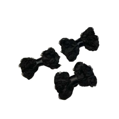 Black Chiffon Rosette Hairbows