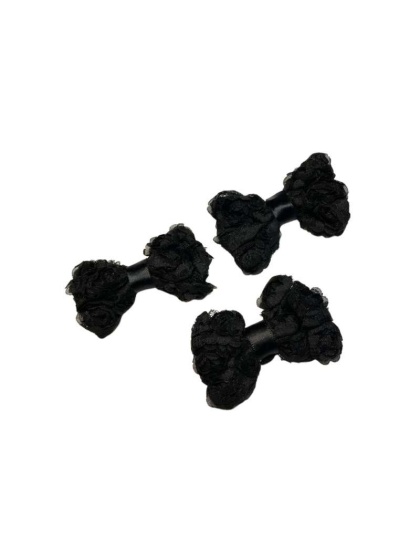 Black Chiffon Rosette Hairbows