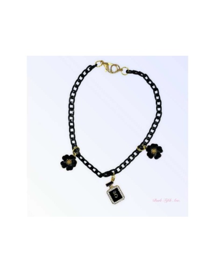 Black & Gold NO. 5 - 3 Charm Necklace - Medium