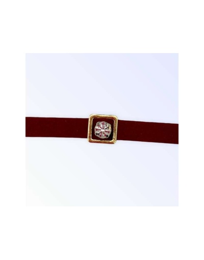 Burgundy Buckle Necklace - Large