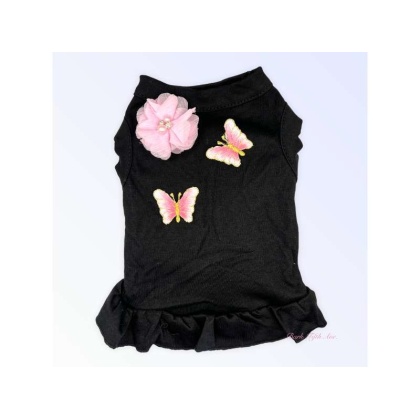 BLACK - Chiffon & Butterflies - Medium