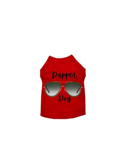 RED - Designer Dapper Dog Tee - Medium