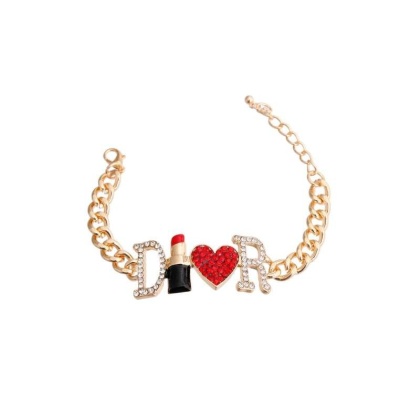 Dior-able Lipstick Gold Dog Necklace - Small