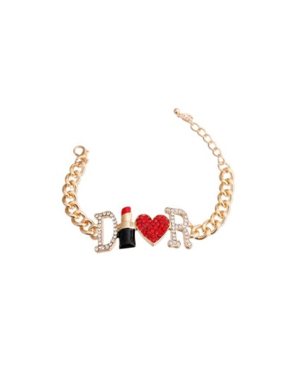 Dior-able Lipstick Gold Dog Necklace - Small