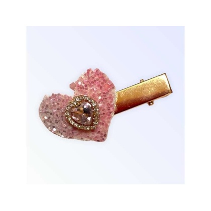 Lovely Glitter Heart Hairclip