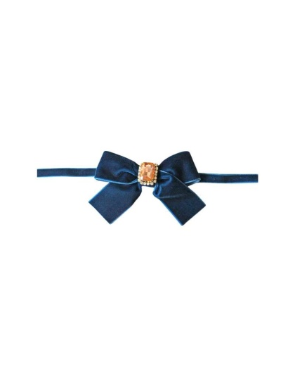 Royal Blue - Luxurious Velvet Bow Necklace