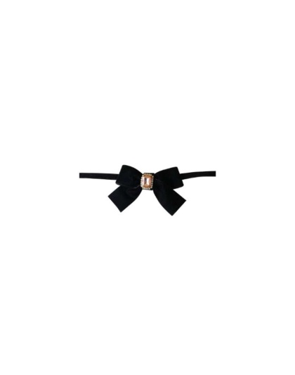 Black - Luxurious Velvet Bow Necklace