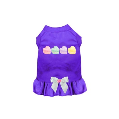 PURPLE - Macaroon Hearts Dog  - Medium