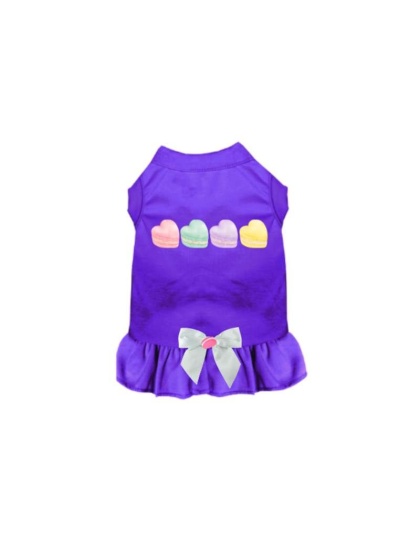 PURPLE - Macaroon Hearts Dog  - Medium