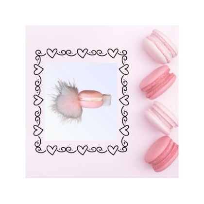 Mink PomPom Macaroon Dog Hair Clip