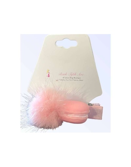 Mink PomPom Macaroon Dog Hair Clip