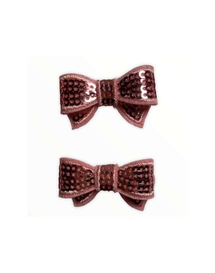 Pink - Mini Sequin Hair Bow Clips