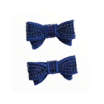 Royal Blue - Mini Sequin Hair Bow Clips