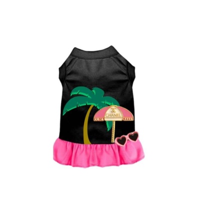 BLACK W PINK RUFFLE - My CC Summer Vacay Dress - Small