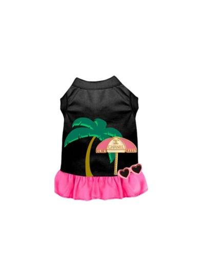 BLACK W PINK RUFFLE - My CC Summer Vacay Dress - Large