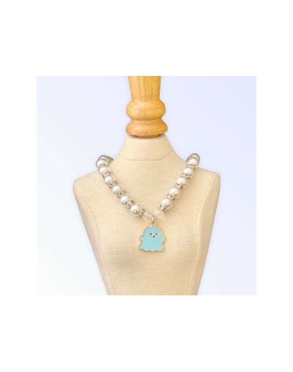 BLUE - My Fa-BOO-Lous Pearl Ghost Necklace - Large