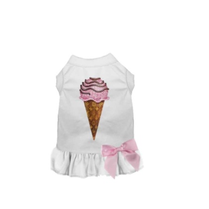 WHITE - My Favorite Chewy Vuitton Ice Cream Dress - Large